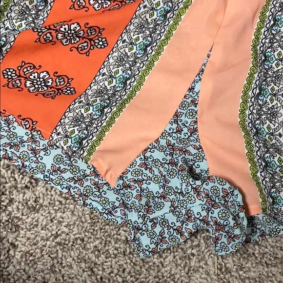 Lulus Boho Print Orange Button Romper Jumpsuit - Picture 6 of 11